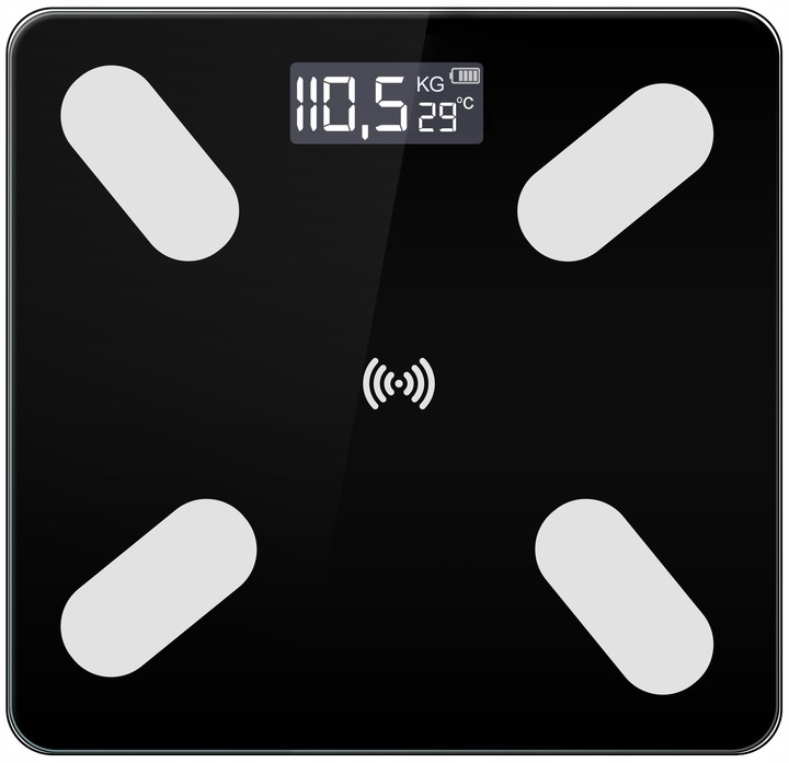 WAGA ŁAZIENKOWA ANALITYCZNA CZUJNIKI SMART+ ANDROID iOS / PRECYZYJNY POMIAR