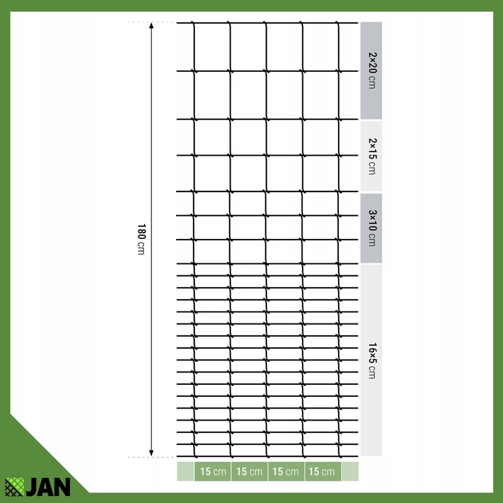SIATKA LEŚNA 180cm ZAGĘSZCZONA 50m WIRE NET MODEL 180/24/15 L GRATIS GĘSTA