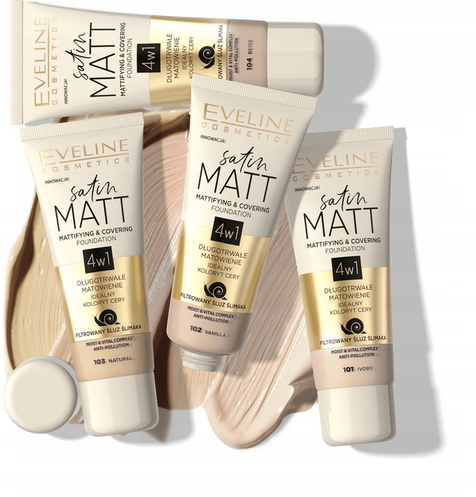 Eveline Podkład Satin Matt 4w1 104