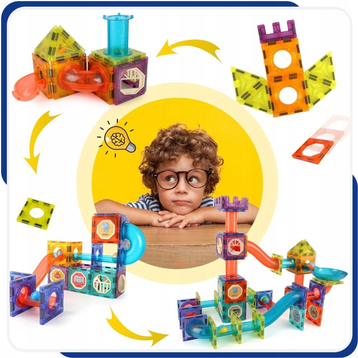 KLOCKI MAGNETYCZNE ŚWIĘCĄCE TOR KULKOWY KLOCKI KONSTRUKCYJNE KULODROM 202EL