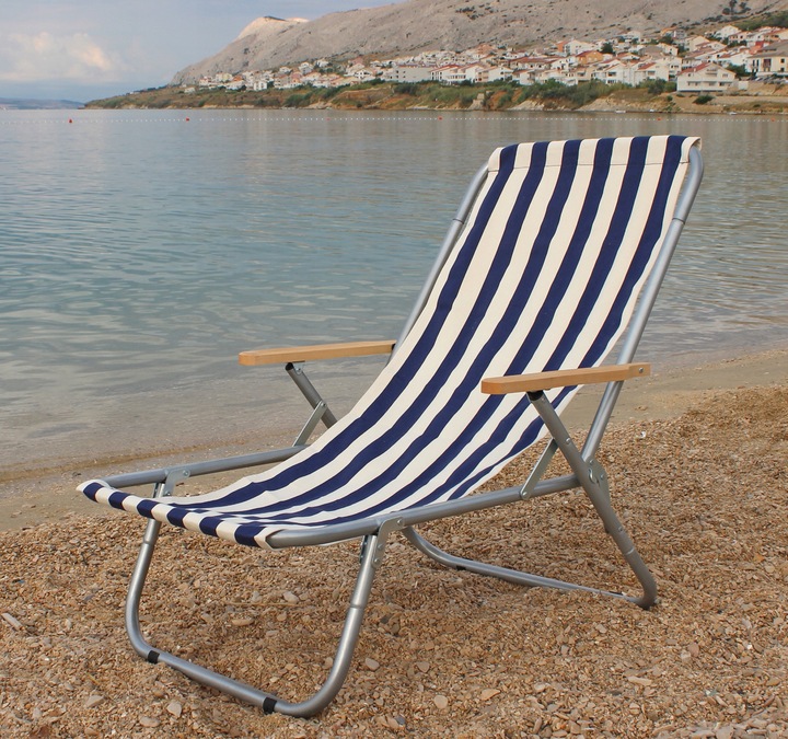 Leżak plażowy składany do torby MAX 150 KG, tradycyjny, aluminiowy