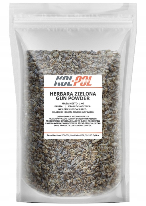 HERBATA ZIELONA GUNPOWDER 1kg Liściasta naturalna