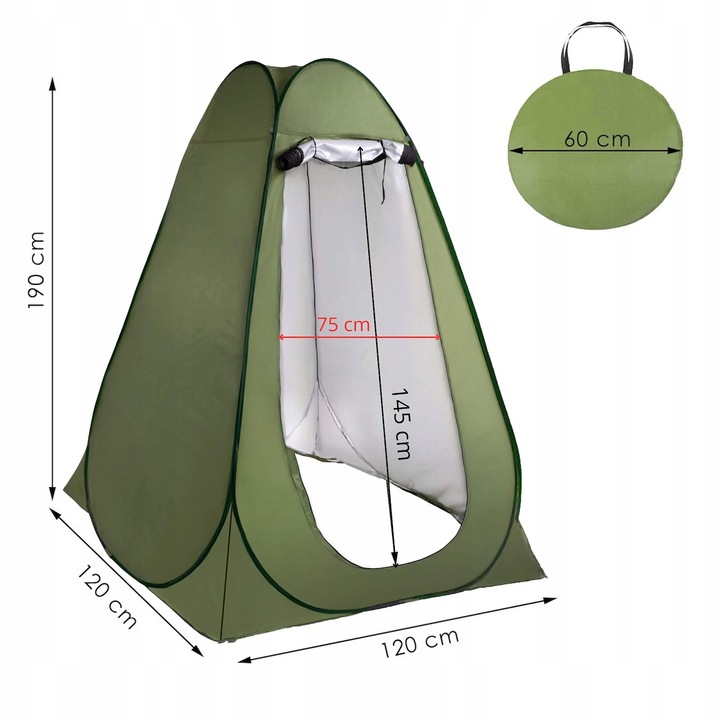 NAMIOT NA PRYSZNIC TOALETA WC PRZEBIERALNIA PRZENOŚNA KEMPINGOWY PLAŻOWY