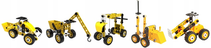 KLOCKI 10w1 KONSTRUKCYJNE EDUKACYJNE POJAZDY BUDOWLANE ZESTAW 112 elementów