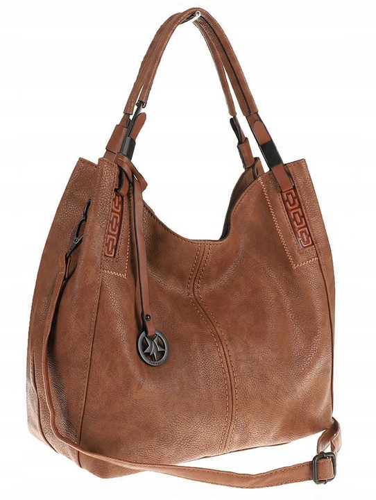 Tommasini Torebka Damska Listonoszka Duża Torba Shopper Worek 2692 Brązowa