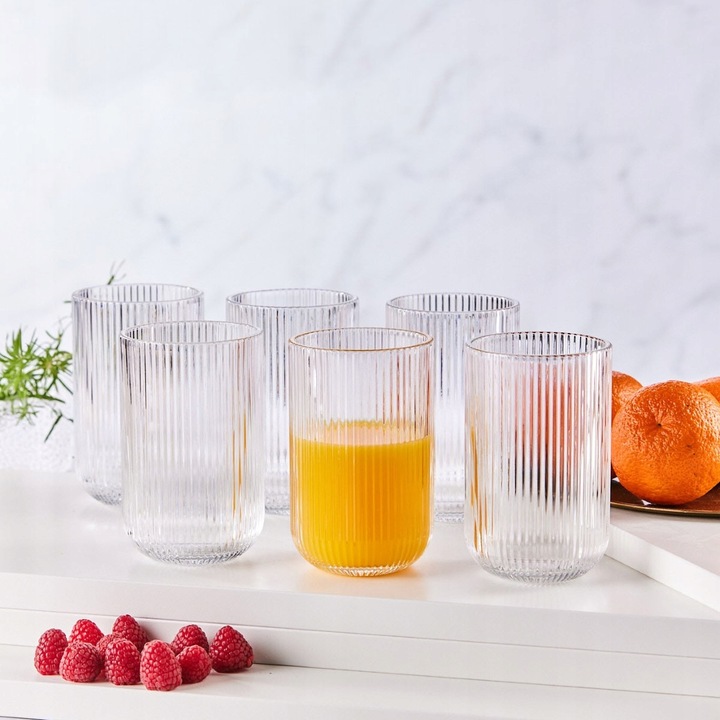 Szklanki do napojów drinków ryflowane Altom Design Selena 430 ml Zestaw 6