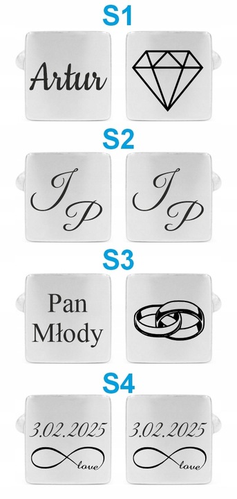 Srebrne spinki do mankietów GRAWER SREBRO 925 S3