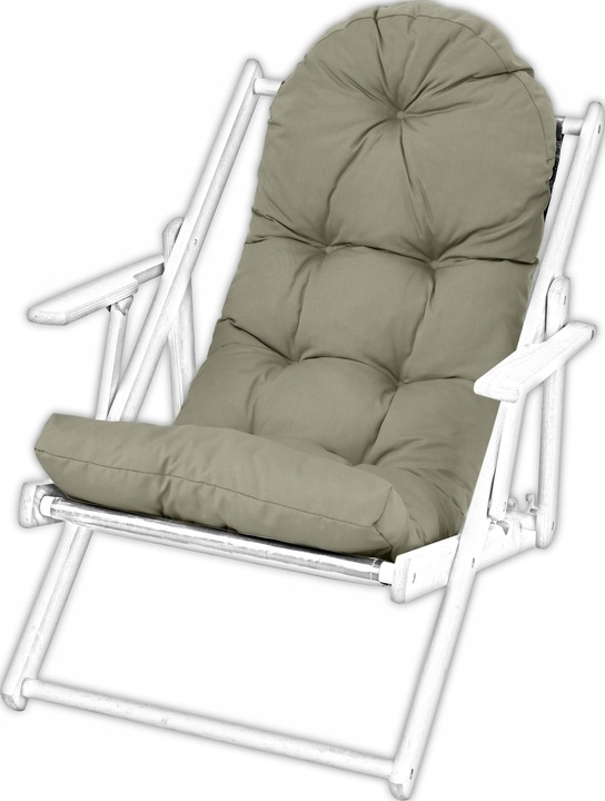 LEŻAK OGRODOWY DREWNIANY z grubą poduszką