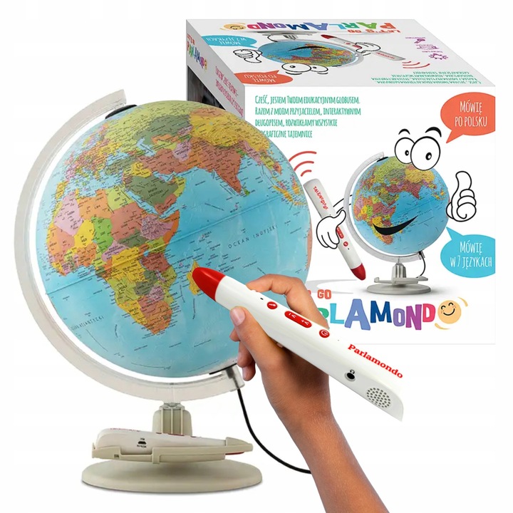 Globus ARTGLOB interaktywny podświetlany 8 JĘZYKÓW w tym POLSKI PARLAMONDO