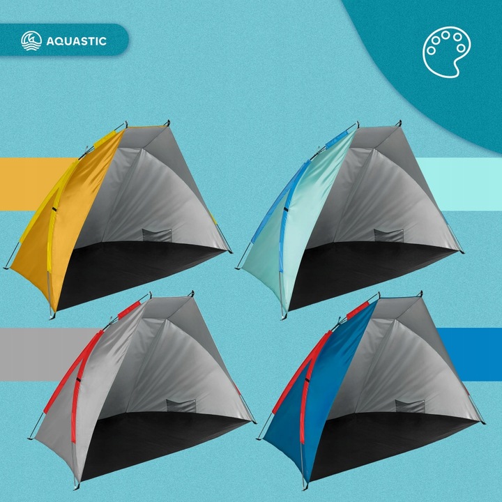 Namiot plażowy AQUASTIC Concielo szary UPF50+ Ochrona przed słońcem