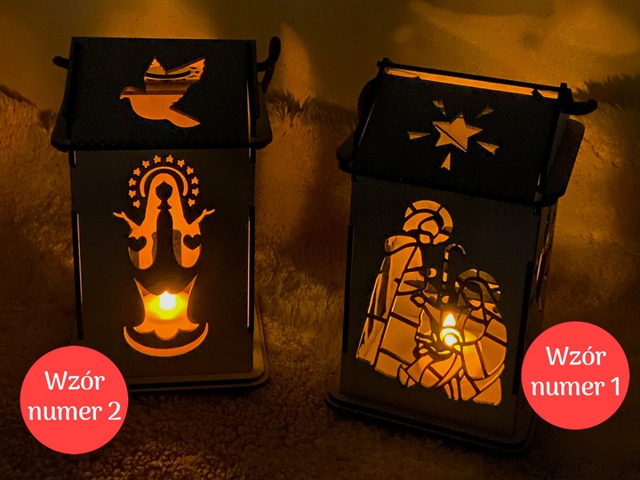 LAMPION ADWENTOWY NA RORATY BIAŁY PODŚWIETLANY