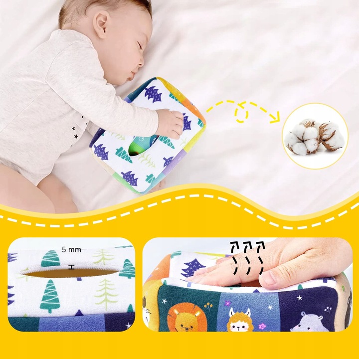 SORTER PUDEŁKO Z CHUSTECZKAMI ZWIERZĄTKA PLUSZOWE MONTESSORI SENSORYCZNE