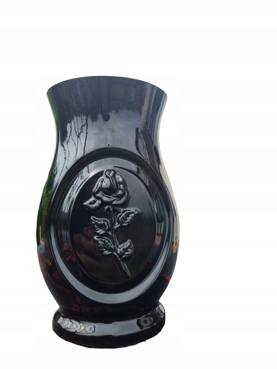 Wazon na cmentarz z RÓŻĄ - Wazon Nagrobny , wazon na nagrobek CIĘŻKI