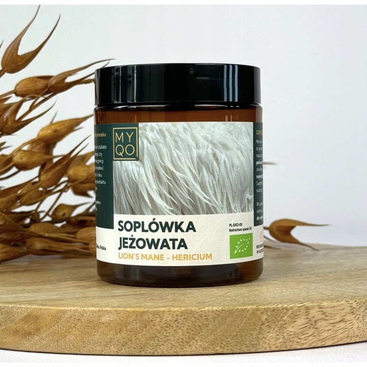 SOPLÓWKA JEŻOWATA BIO 30% Lion's mane Hericium PROSZEK 100G MyQo