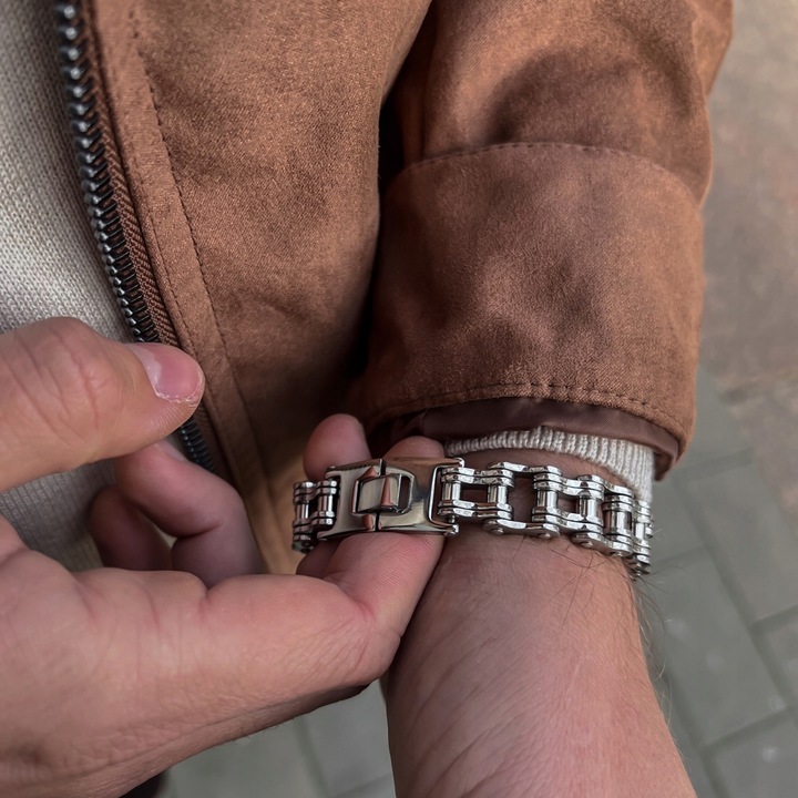 Bransoletka męska łańcuch motocyklowy prezent dla motocyklisty BLINGART