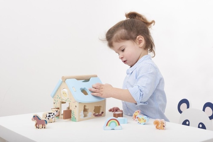 Obora drewniana Zwierzątka z farmy Sorter Zabawka dla rocznego dziecka