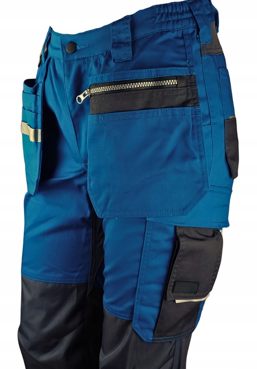 Spodnie ROBOCZE męskie BHP MOCNE ochronne ELASTYCZNE MONTERSKIE ODBLASKOWE