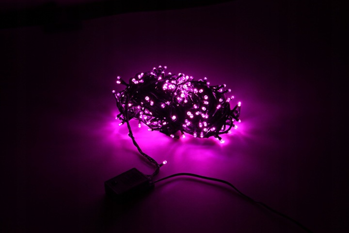 Lampki Choinkowe LED 500 Różowe 38 m IP44 Zewnętrzne Wewnętrzne 8 Trybów