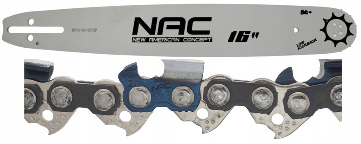 Prowadnica do piły spalinowej 1x łańcuch 0,325” 16" 40cm 66zp ORYGINAŁ NAC