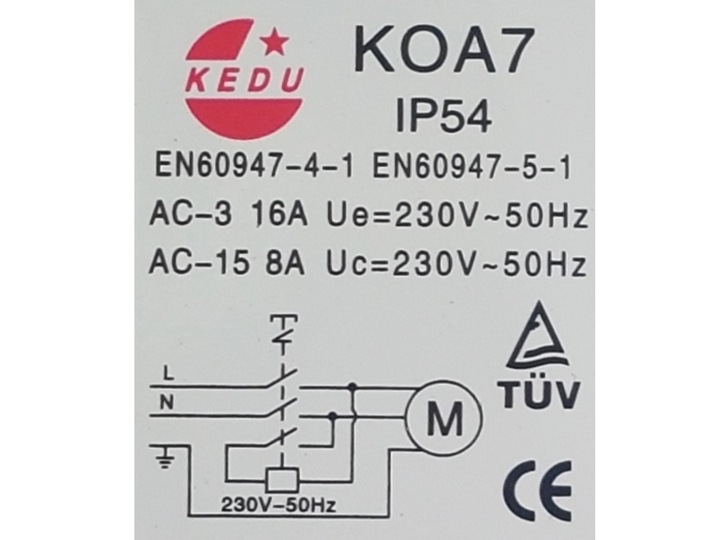 WYŁĄCZNIK włącznik jednofazowy KOA7 230V przekaźnik stycznik JD4 (DZ08-1)