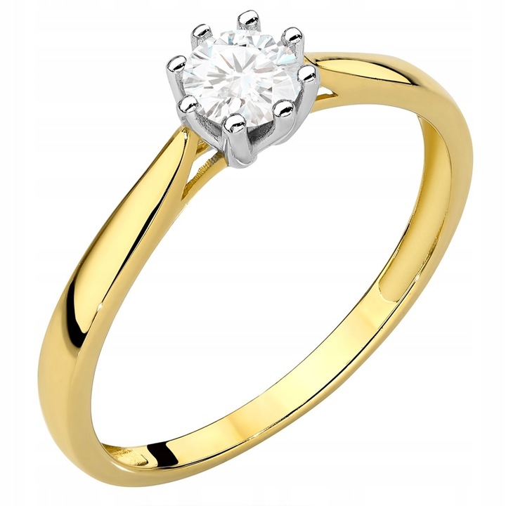 PIĘKNY ZŁOTY PIERŚCIONEK pr. 333 z Cyrkonią Zaręczynowy r.13 8k