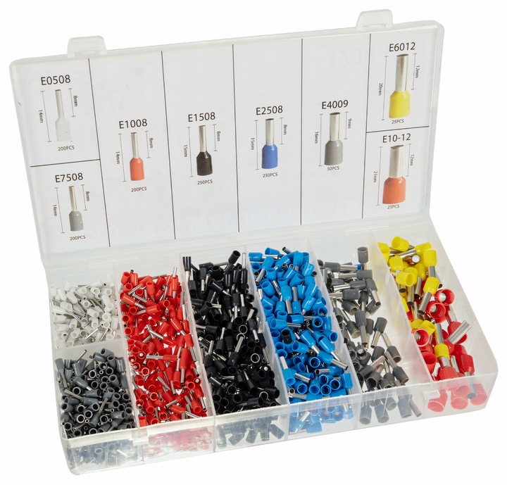 ZACISKARKA PRASKA DO TULEJEK KOŃCÓWEK 0,25-10MM ZESTAW DO TULEJEK 1200 SZT