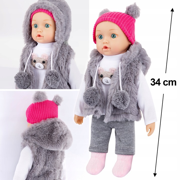 LALKA INTERAKTYWNA BOBAS KINDERPLAY MÓWI ŚMIEJE SIĘ PŁACZE UBRANKA