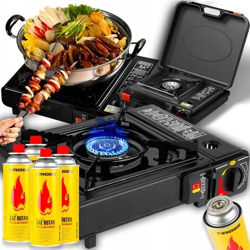 KUCHENKA TURYSTYCZNA GAZOWA Z PRZENOŚNĄ WALIZKĄ + 4x KARTUSZ Z GAZEM PIKNIK