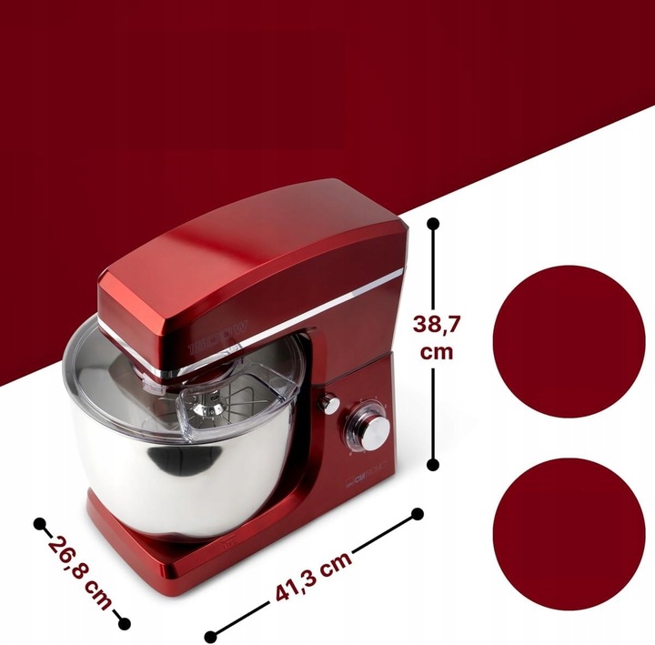 Robot kuchenny Clatronic CZERWONY 1500W Mocny Planetarny