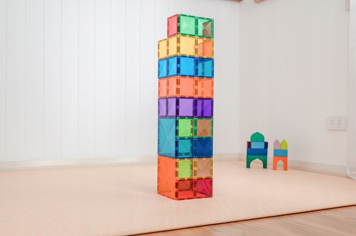 KLOCKI MAGNETYCZNE KREATYWNE 42 EL RAINBOW SQUARE PACK CONNETIX