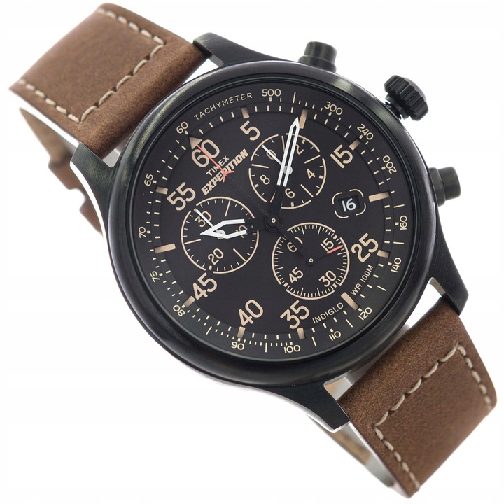 MĘSKI ZEGAREK TIMEX TW4B20800 EXPEDITION BRĄZOWY CHRONOGRAF 100M