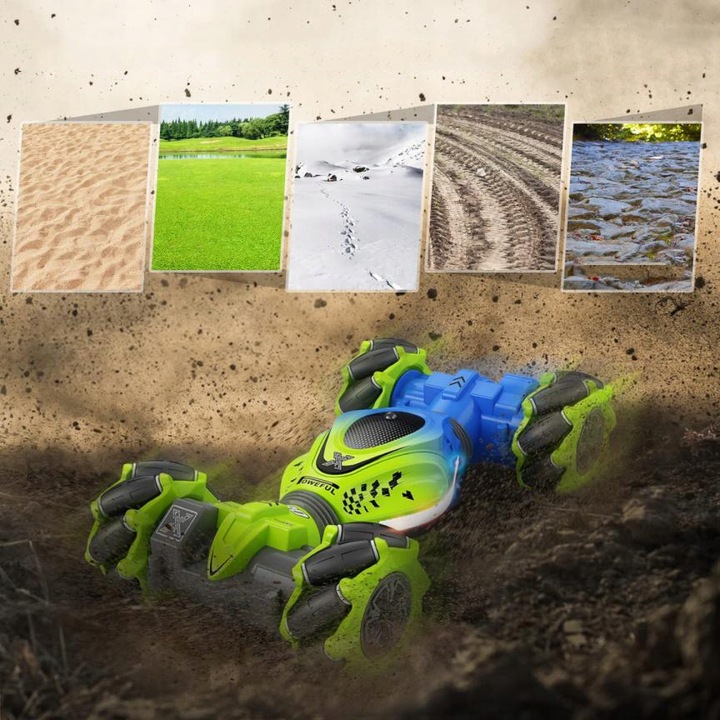 SAMOCHÓD ZDALNIE STEROWANY RĘKĄ GESTAMI 4X4 AUTO RC 2 W 1 GARNITUR