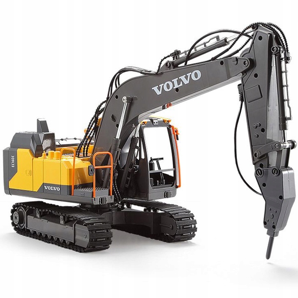 DUŻA ZDALNIE STEROWANA KOPARKA GĄSIENICOWA RC VOLVO NA PILOTA DOUBLE E