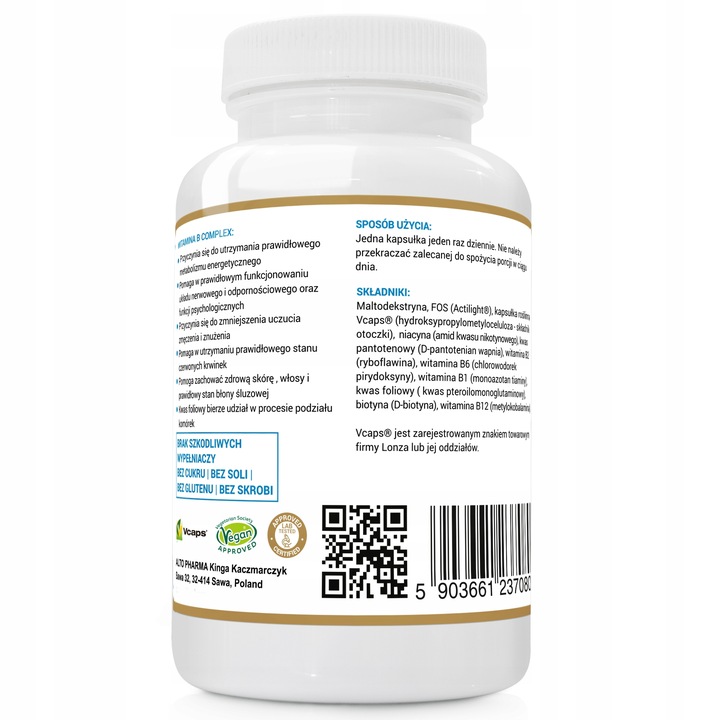 Witamina B-200 Complex B6 B9 B1 B2 B5 B7 B12 B3