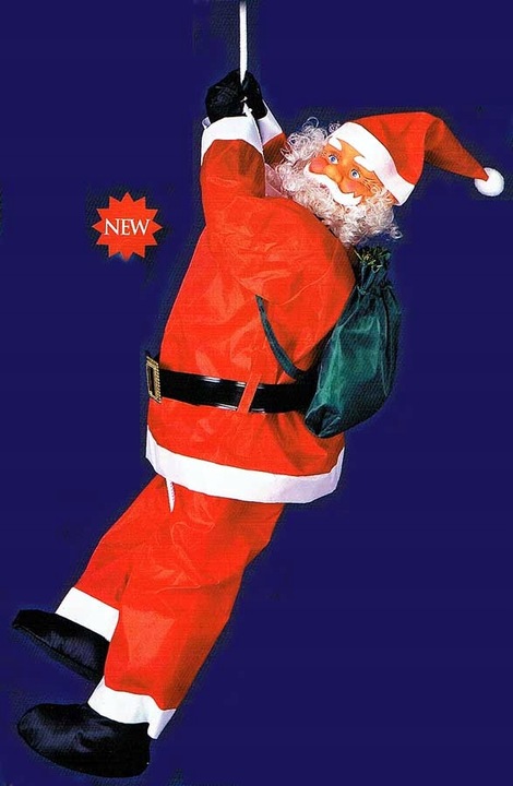 MIKOŁAJ WSPINAJĄCY SIĘ PO SZNURKU OZDOBA ŚWIĄTECZN