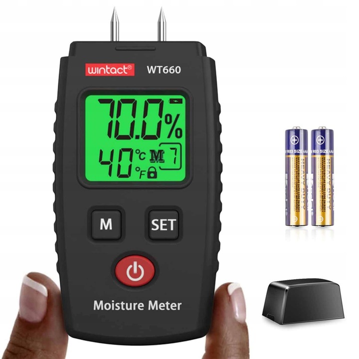 MIERNIK WILGOCI WILGOTNOŚCI WILGOTNOŚCIOMIERZ DREWNA DRZEWA + 2XAKU