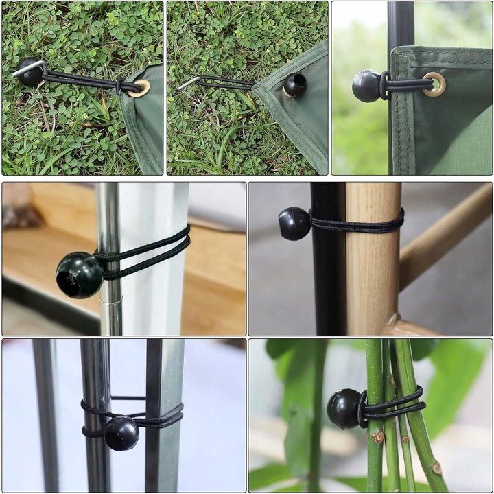 10X KLIPSÓW DO DUŻYCH OBCIĄŻEŃ Z 10 NAPINACZEM, 10 KARABIŃCZYKÓW DO MARKIZ