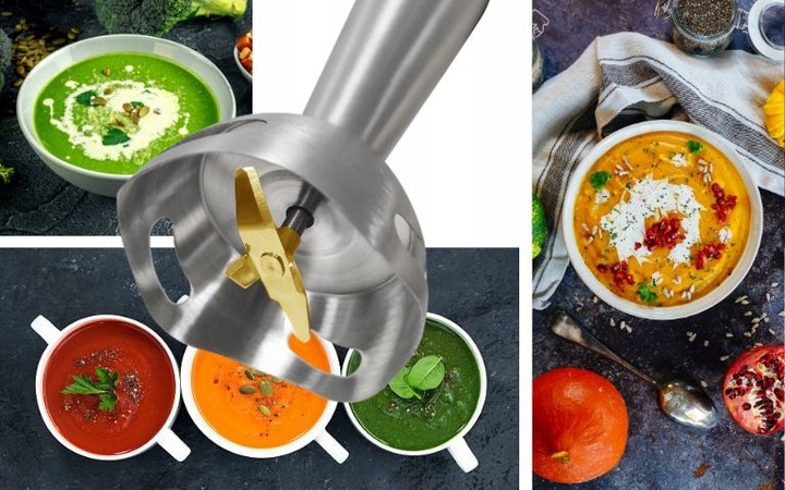 MOCNY BLENDER RĘCZNY ŁUCZNIK JK-1200 DUŻY KIELICH TURBO KRUSZY LÓD 1200 W