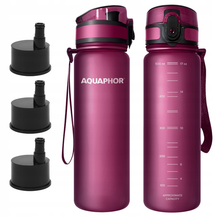 Butelka Filtrująca Aquaphor City 500 ml Bidon z filtrem na trening Filtr x3