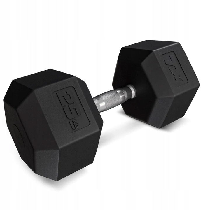Hantla hex hantel żeliwny do ćwiczeń gumowany żeliwny 25 kg Trex Sport