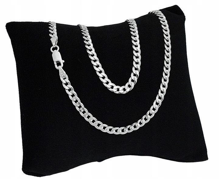 Łańcuszek Srebrny Męski Diamentowany Pancerka 3,80 mm pr 925 Grawer Gratis