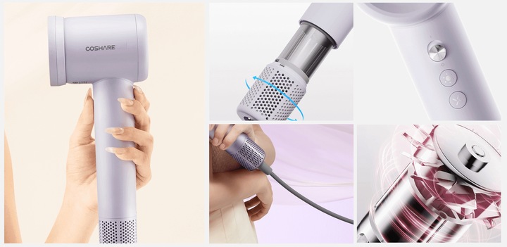 Mocna Suszarka do Włosów COSHARE EssenceRing SuperFlowSE Jonizacja 1300W
