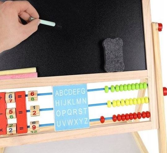 DWUSTRONA TABLICA KREDOWA MAGNETYCZNA DO RYSOWANIA ŚCIERALNA DLA DZIECI