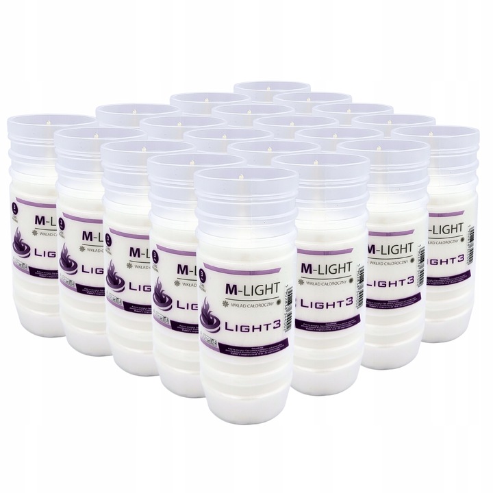 Wkłady do zniczy Parafinowe Znicze 72h 3 dni 20szt