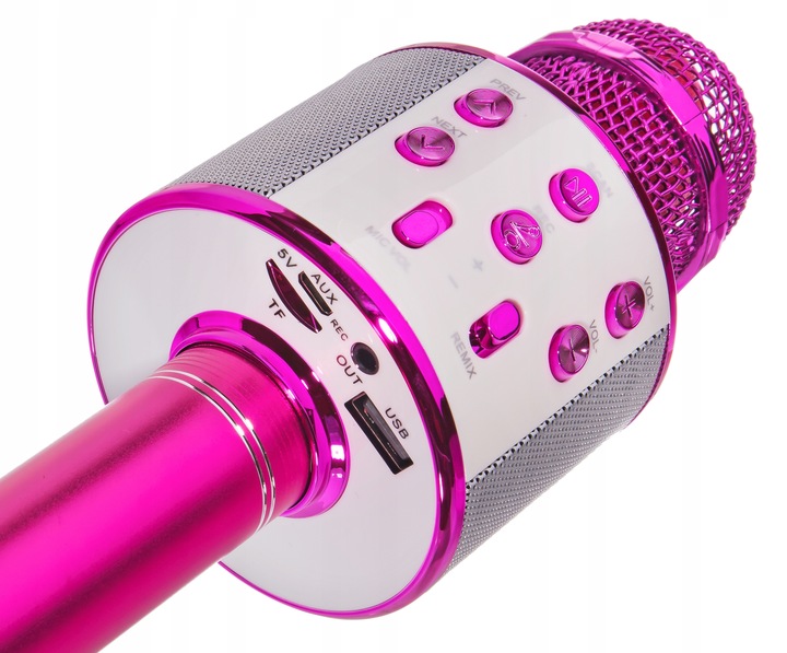 BEZPRZEWODOWY MIKROFON DLA DZIECI ZESTAW DO KARAOKE BLUETOOTH ETUI USB
