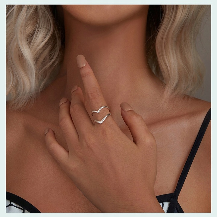 Pierścionek Srebrny 925 2 V Pierścionki Srebrne Regulowany Srebro