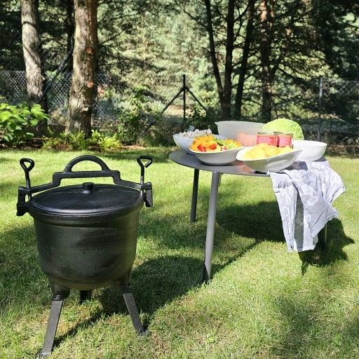 KOCIOŁEK ŻELIWNY GARNEK myśliwski węgierski pieczonki 10L na OGNISKO GRILL