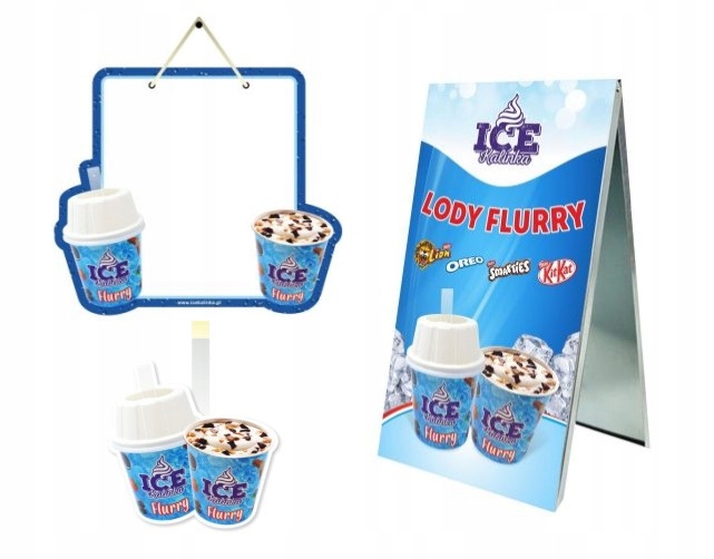 Kubki do lodów flurry, składane papierowe 200szt.