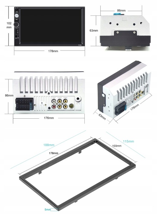 RADIO SAMOCHODOWE BLUETOOTH 2DIN 7 CALI Auta Samochodu KAMERA COFANIA