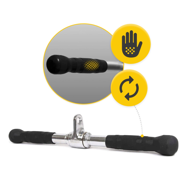 UCHWYT PROSTY DRĄŻEK DO WYCIĄGU ATLASU GRYF OBROTOWY DO ĆWICZEŃ 54CM 4FIZJO